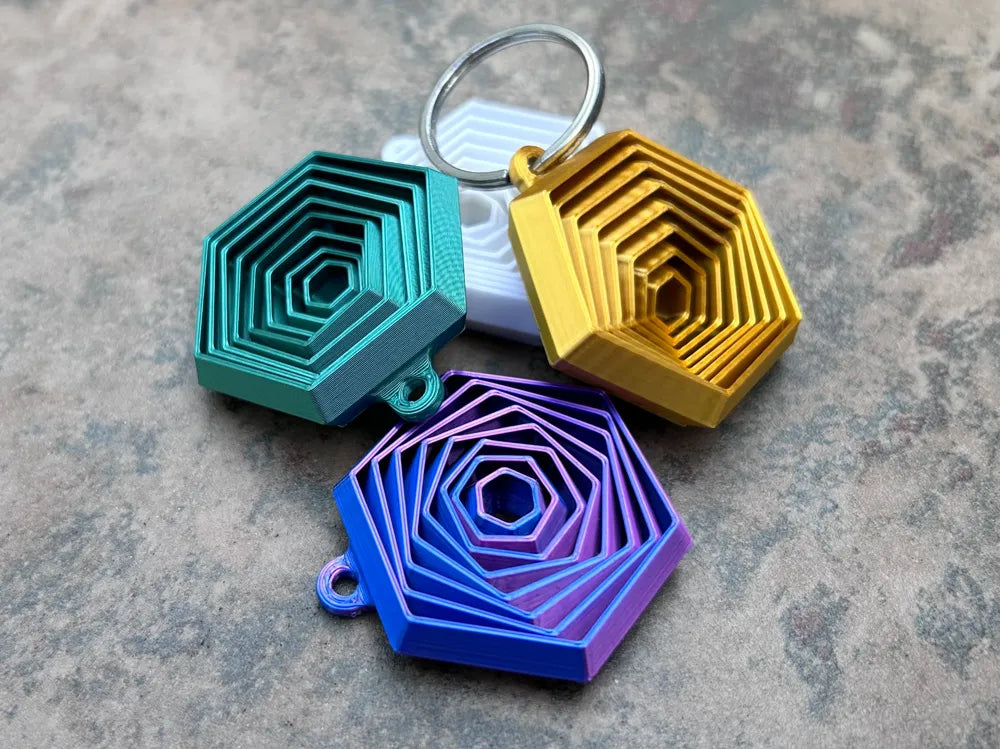Hexagon Fidget Keychain- Set of 4 ( surprise colors )