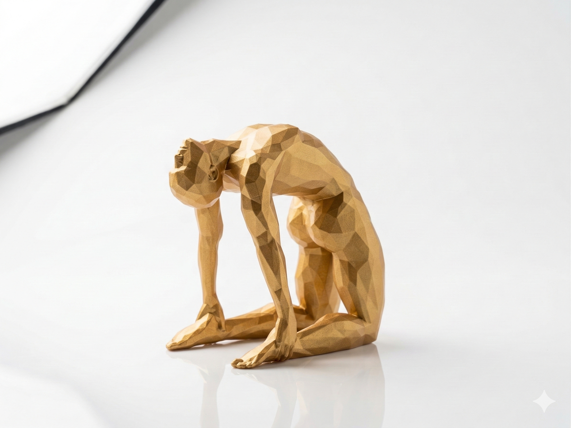 Half Moon Pose — FitFigures™ Yoga Man Series | 3D Printed Polygon Figure | WowLayer