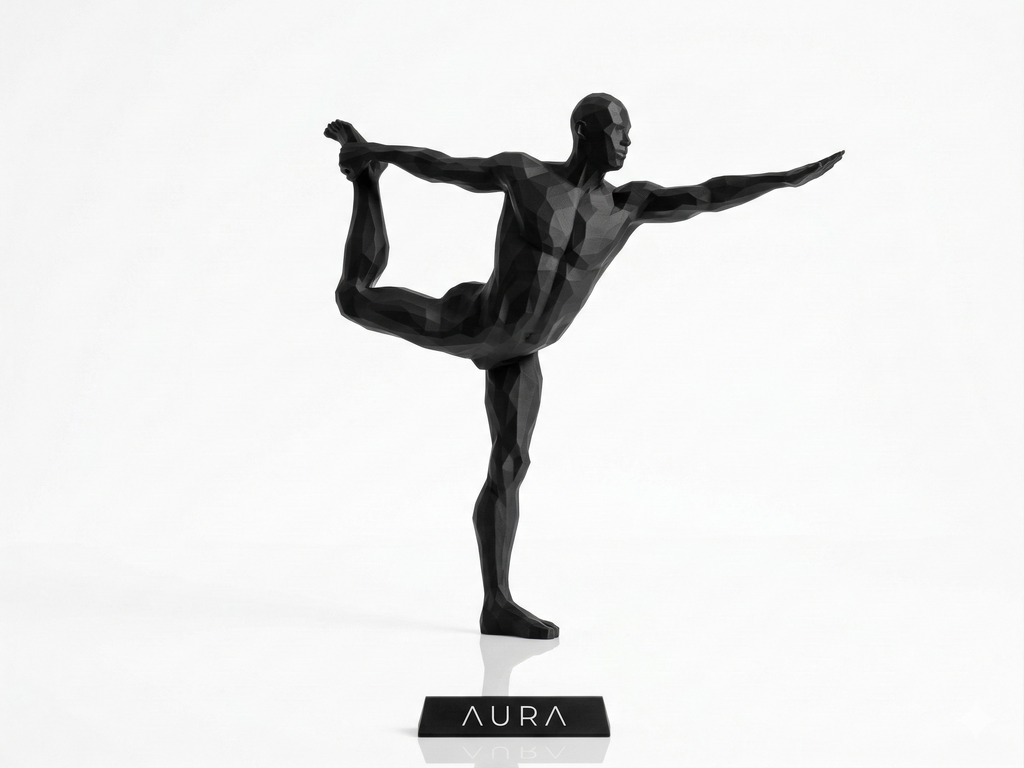 Dancer's Pose — FitFigures™ Yoga Man Series | 3D Printed Polygon Figure | WowLayer
