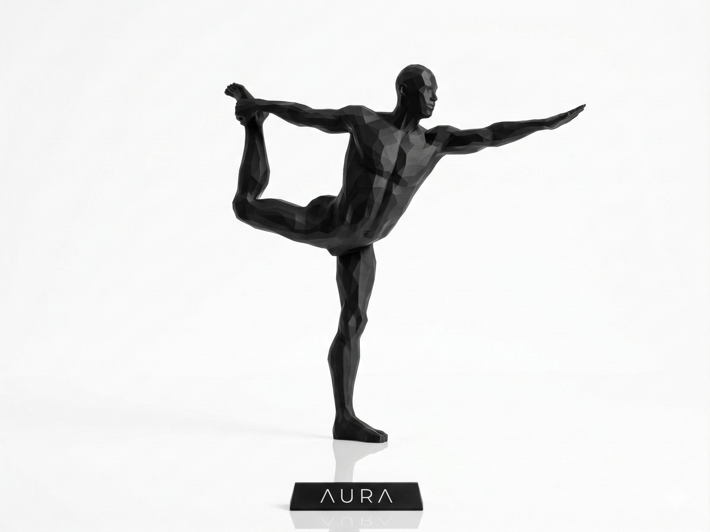 Dancer's Pose — FitFigures™ Yoga Man Series | 3D Printed Polygon Figure | WowLayer