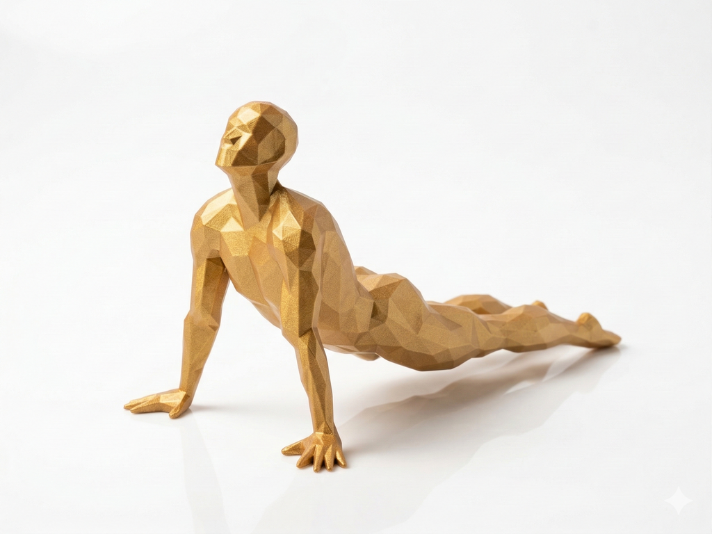 Kneeling Meditation — FitFigures™ Meditating Man Series | 3D Printed Polygon Figure | WowLayer
