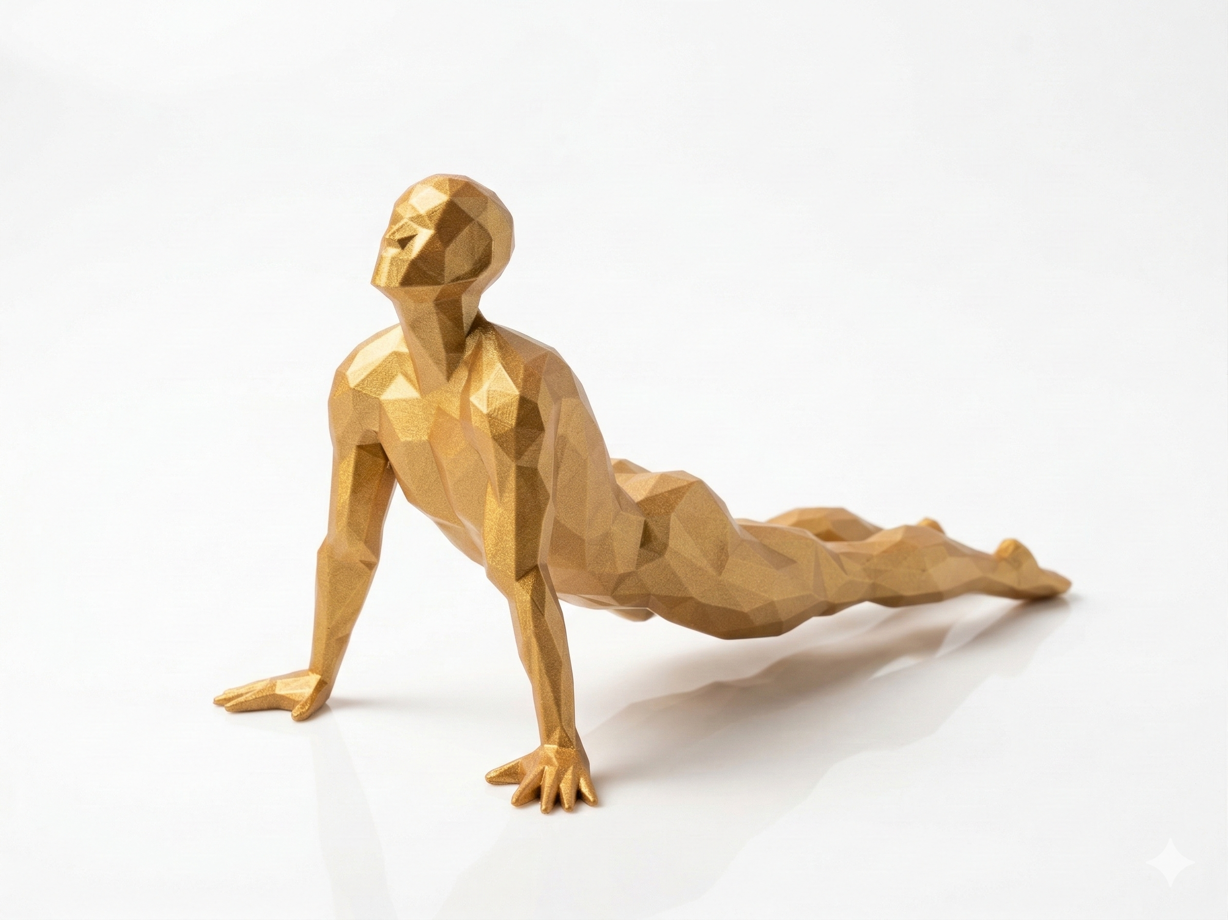 Kneeling Meditation — FitFigures™ Meditating Man Series | 3D Printed Polygon Figure | WowLayer