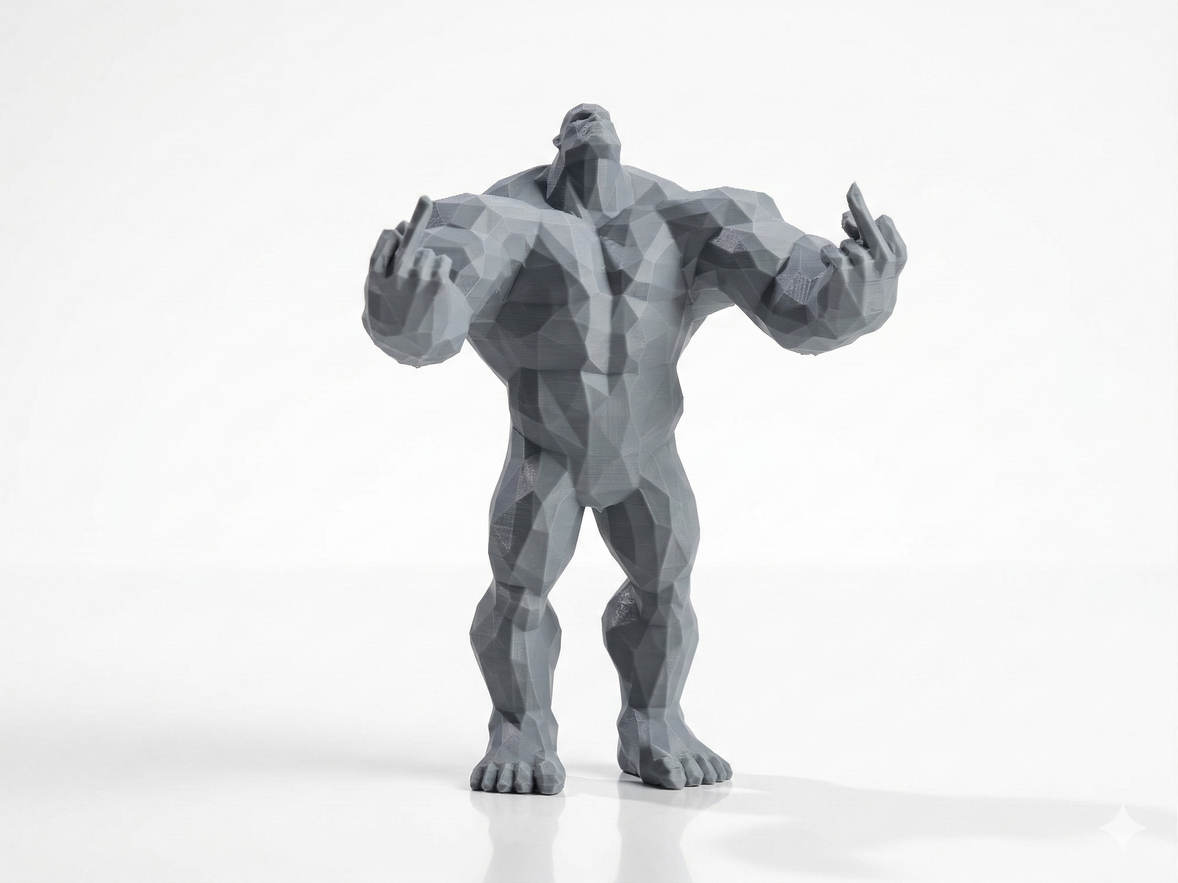 Victory Pose — FitFigures™ Muscle Man Series| 3D Printed Polygon Figure | WowLayer