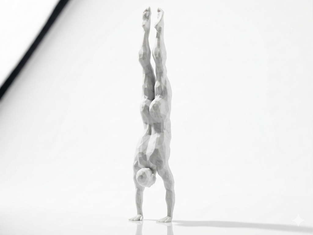 Headstand — FitFigures™ Yoga Man Series | 3D Printed Polygon Figure | WowLayer