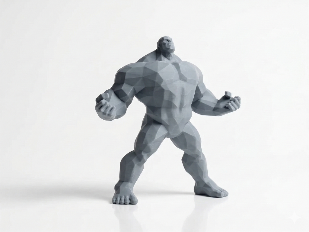 Hulk flexing pose — FitFigures™ Muscle Man Series | 3D Printed Polygon Figure | WowLayer