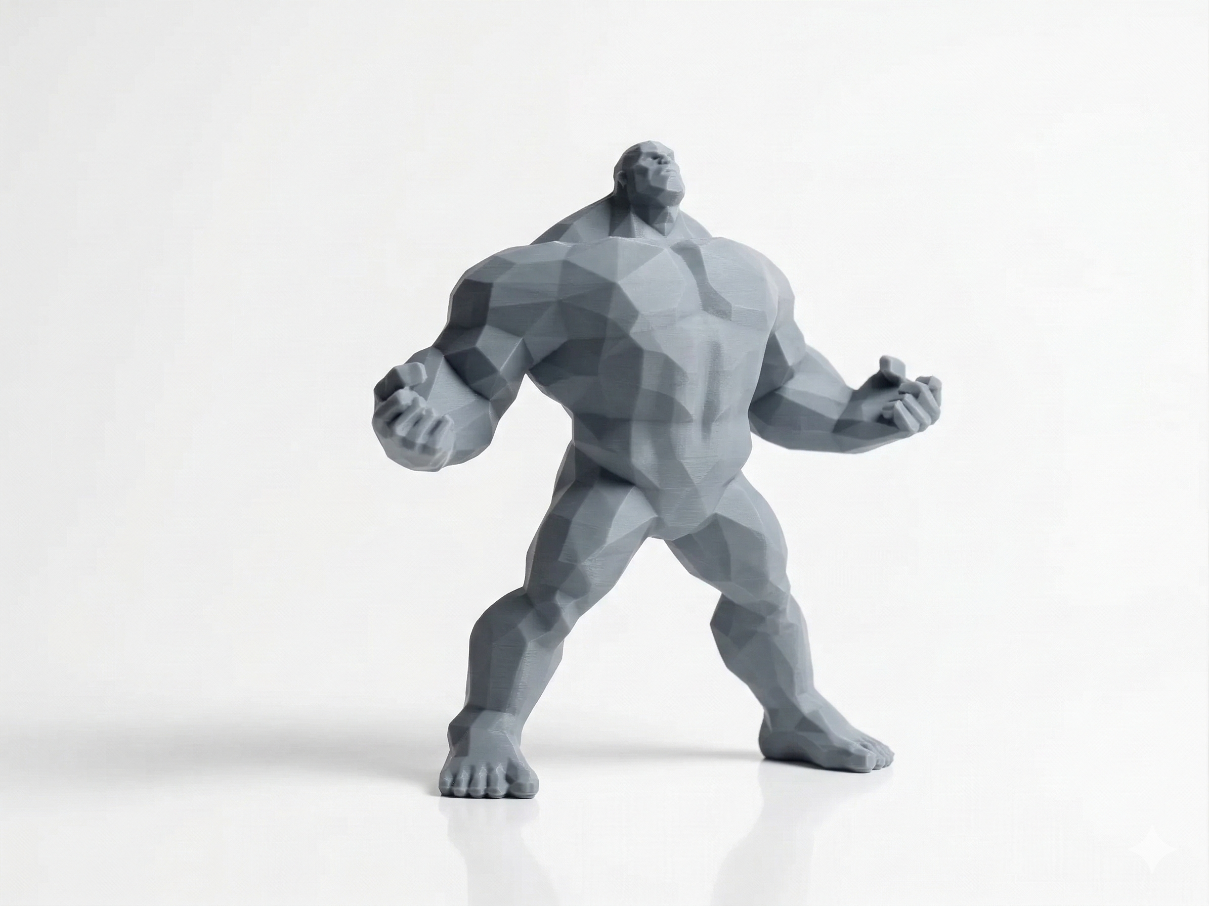Hulk flexing pose — FitFigures™ Muscle Man Series | 3D Printed Polygon Figure | WowLayer
