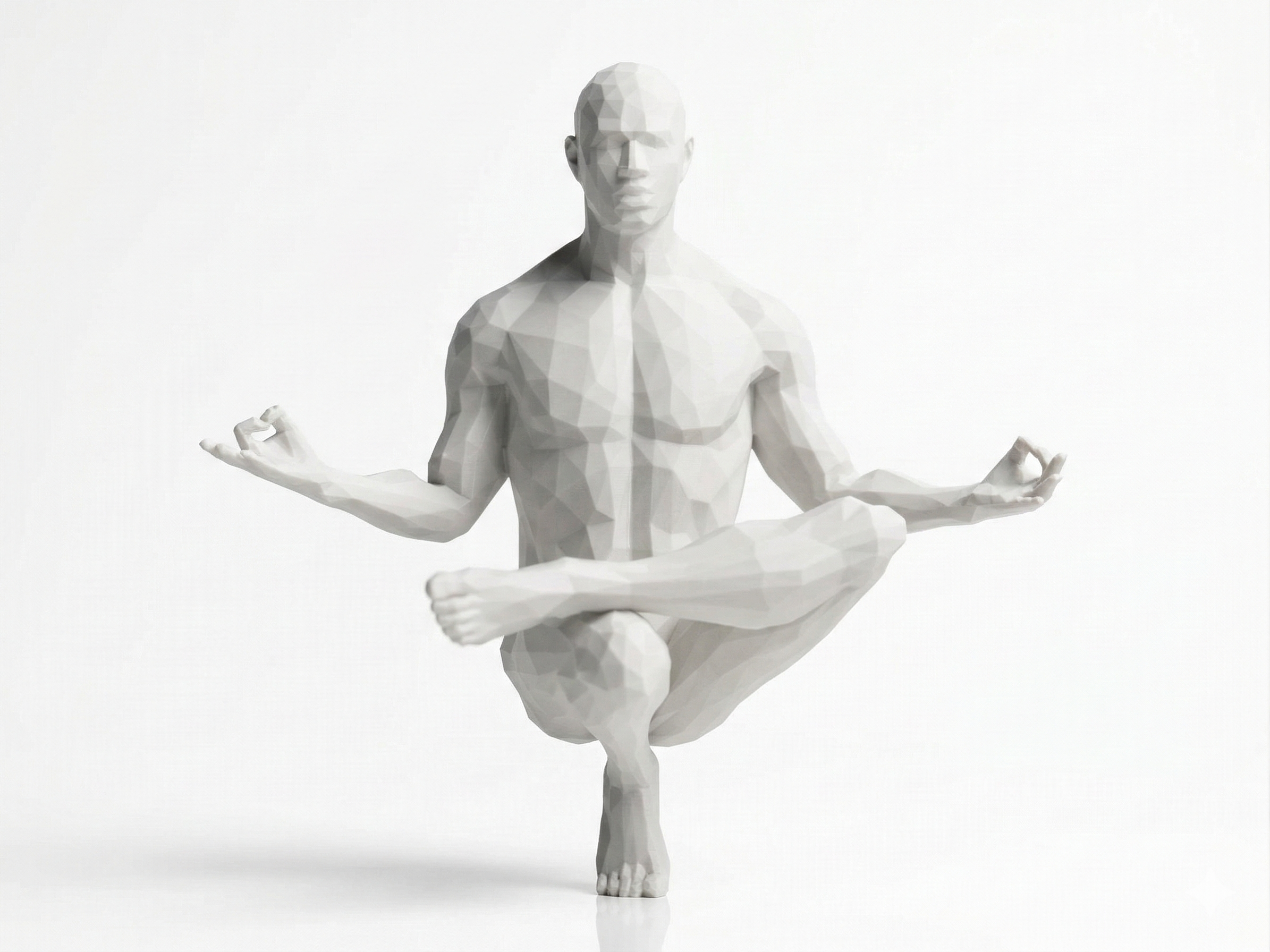 Lotus Pose — FitFigures™ Yoga Man Series | 3D Printed Polygon Figure | WowLayer