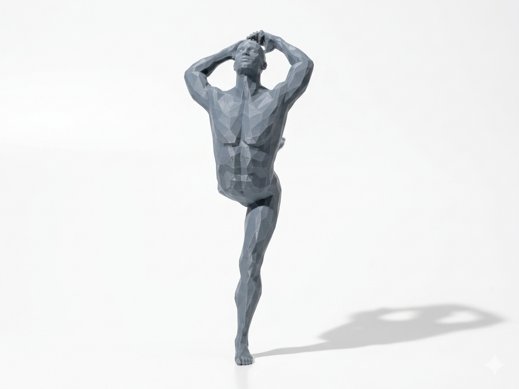 Bridge Pose — FitFigures™ Yoga Man Series | 3D Printed Polygon Figure | WowLayer