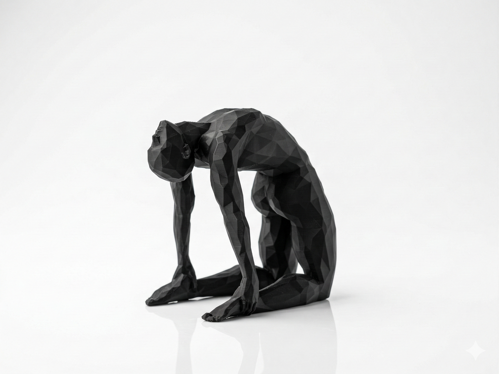 Half Moon Pose — FitFigures™ Yoga Man Series | 3D Printed Polygon Figure | WowLayer