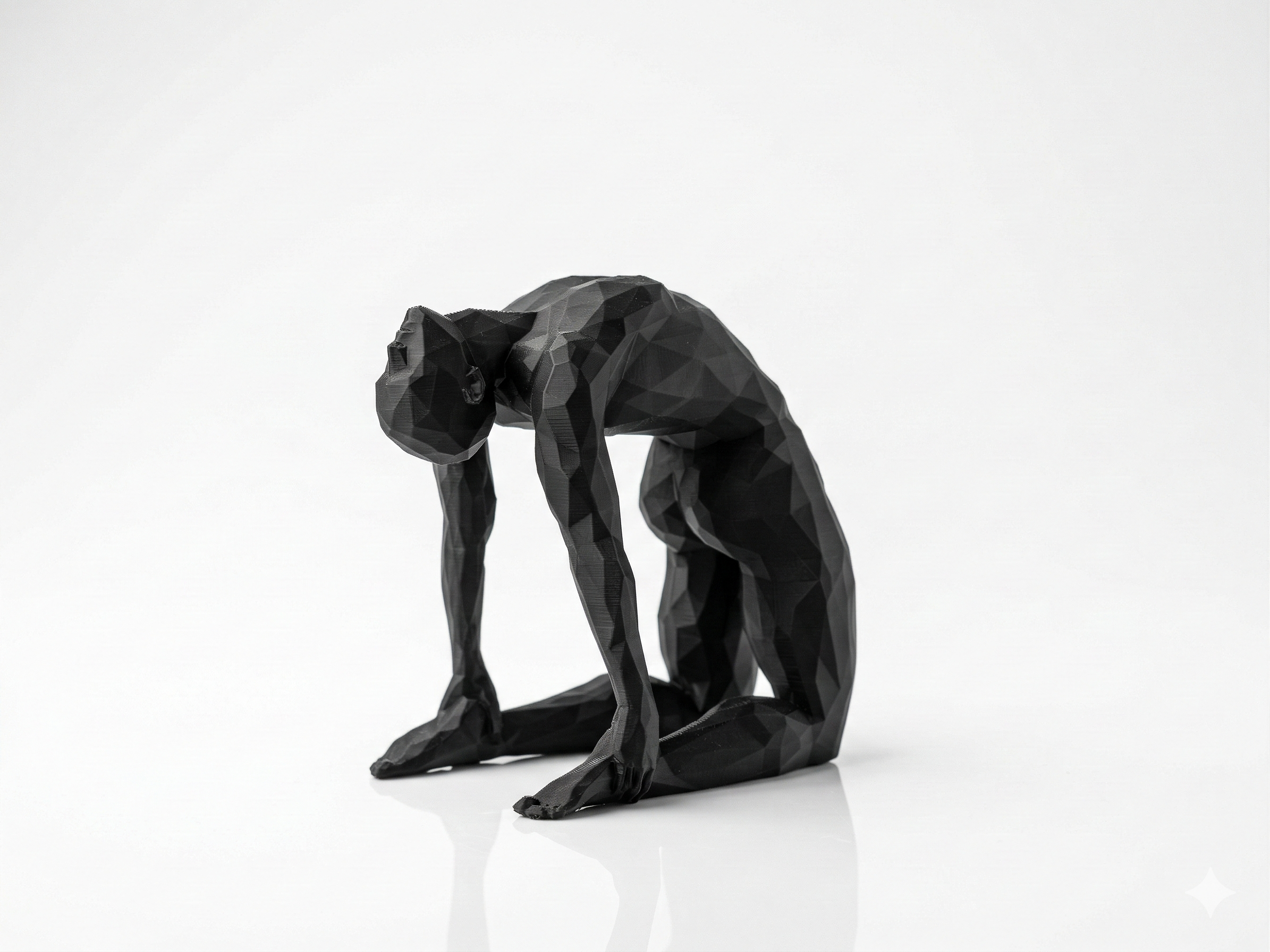 Half Moon Pose — FitFigures™ Yoga Man Series | 3D Printed Polygon Figure | WowLayer