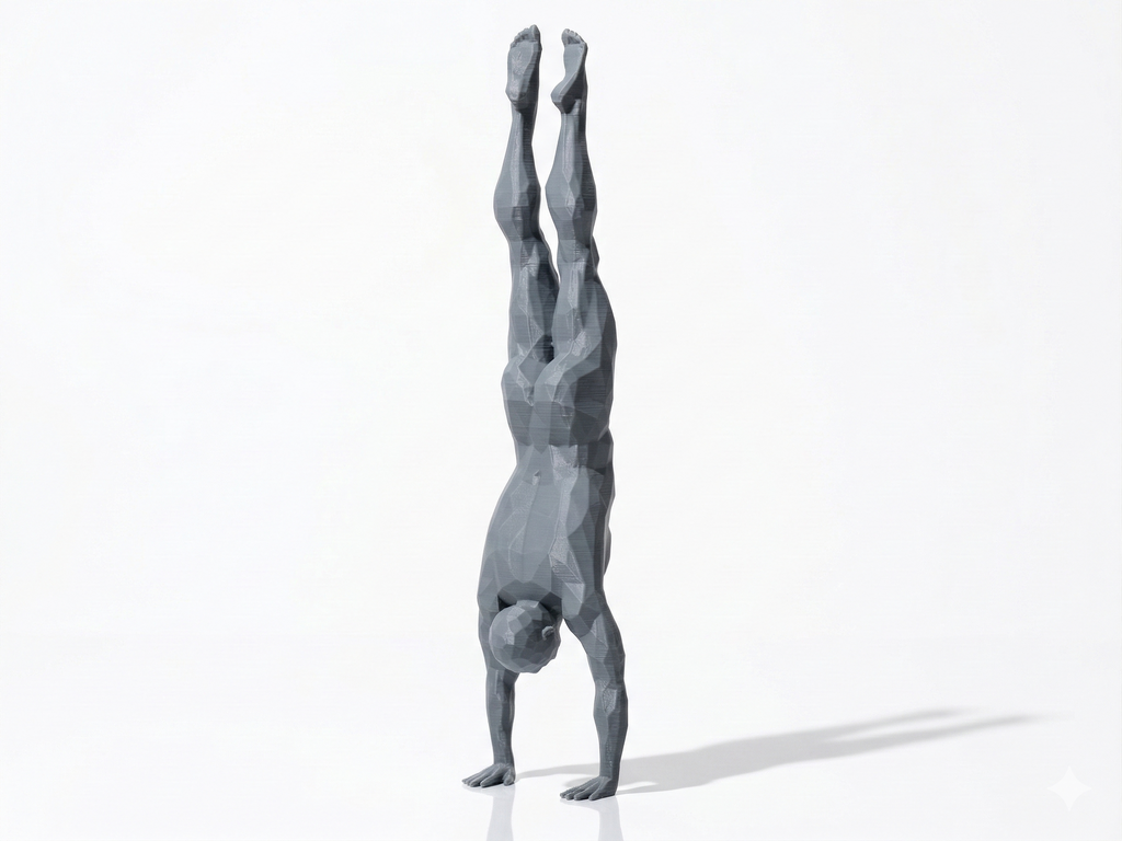 Headstand — FitFigures™ Yoga Man Series | 3D Printed Polygon Figure | WowLayer