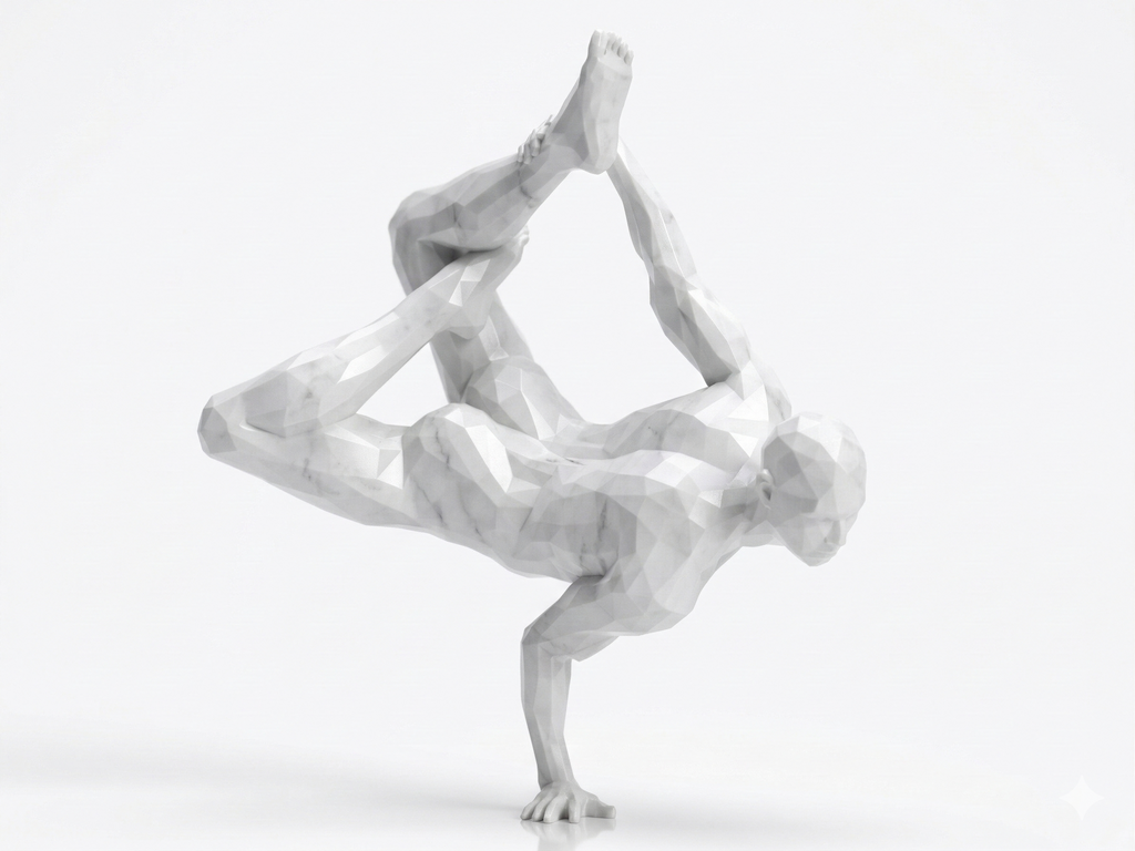 Crow Pose — FitFigures™ Yoga Man Series | 3D Printed Polygon Figure | WowLayer