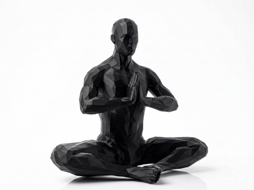Prayer Hands Meditation — FitFigures™ Meditating Man Series | 3D Printed Polygon Figure | WowLayer
