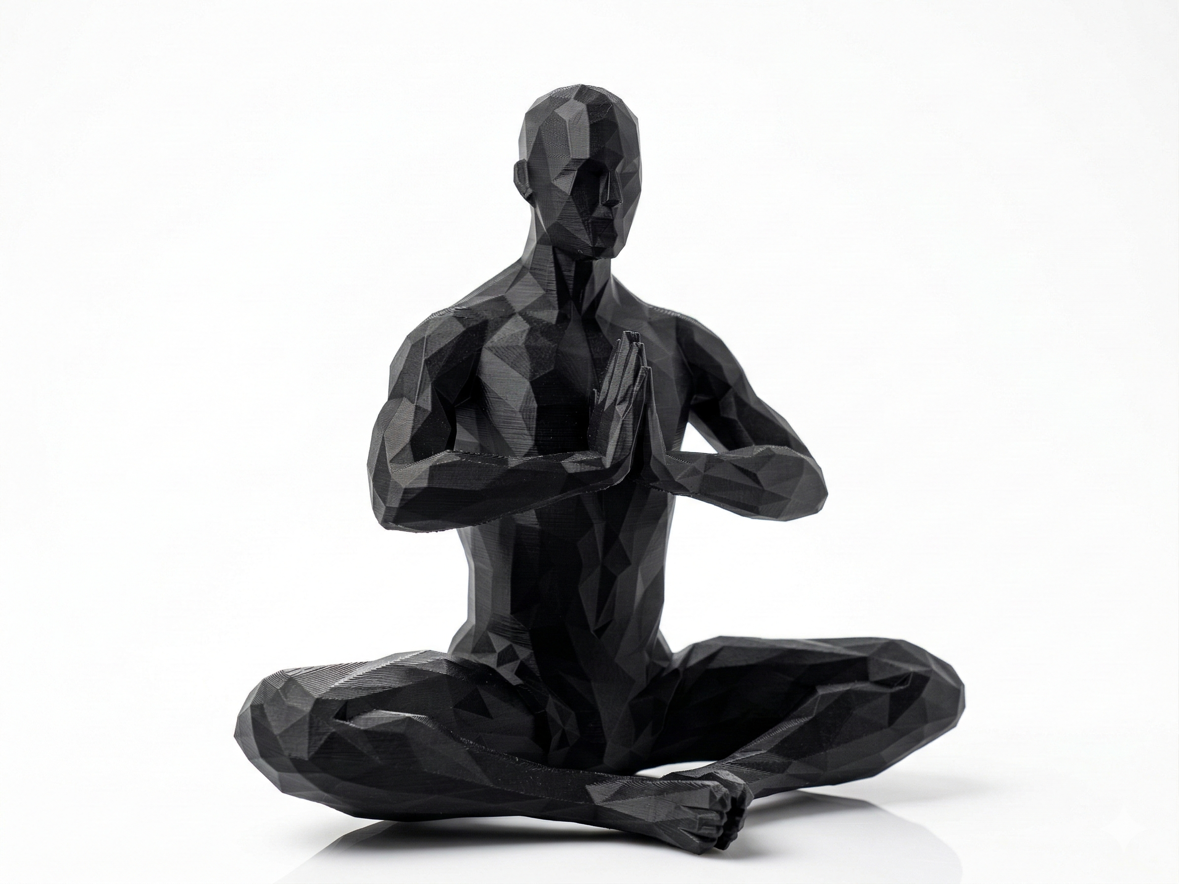 Prayer Hands Meditation — FitFigures™ Meditating Man Series | 3D Printed Polygon Figure | WowLayer