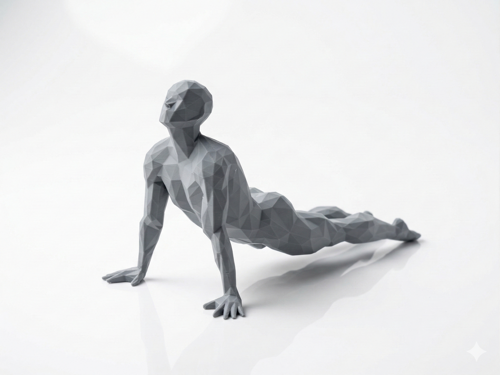 Kneeling Meditation — FitFigures™ Meditating Man Series | 3D Printed Polygon Figure | WowLayer