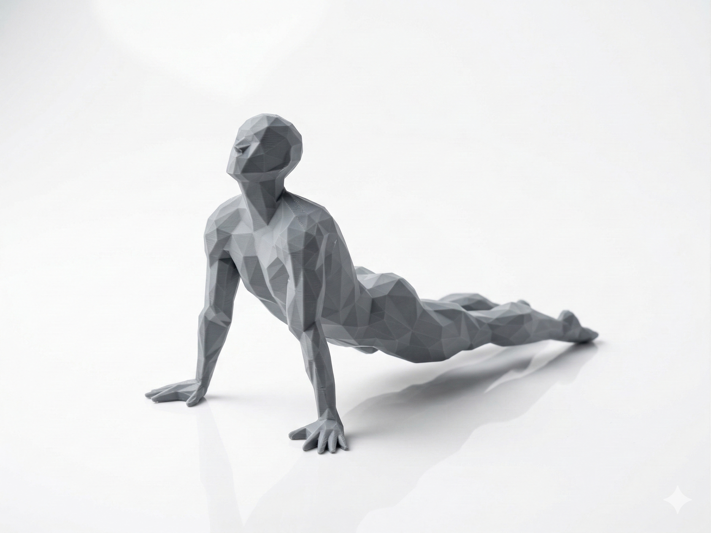 Kneeling Meditation — FitFigures™ Meditating Man Series | 3D Printed Polygon Figure | WowLayer