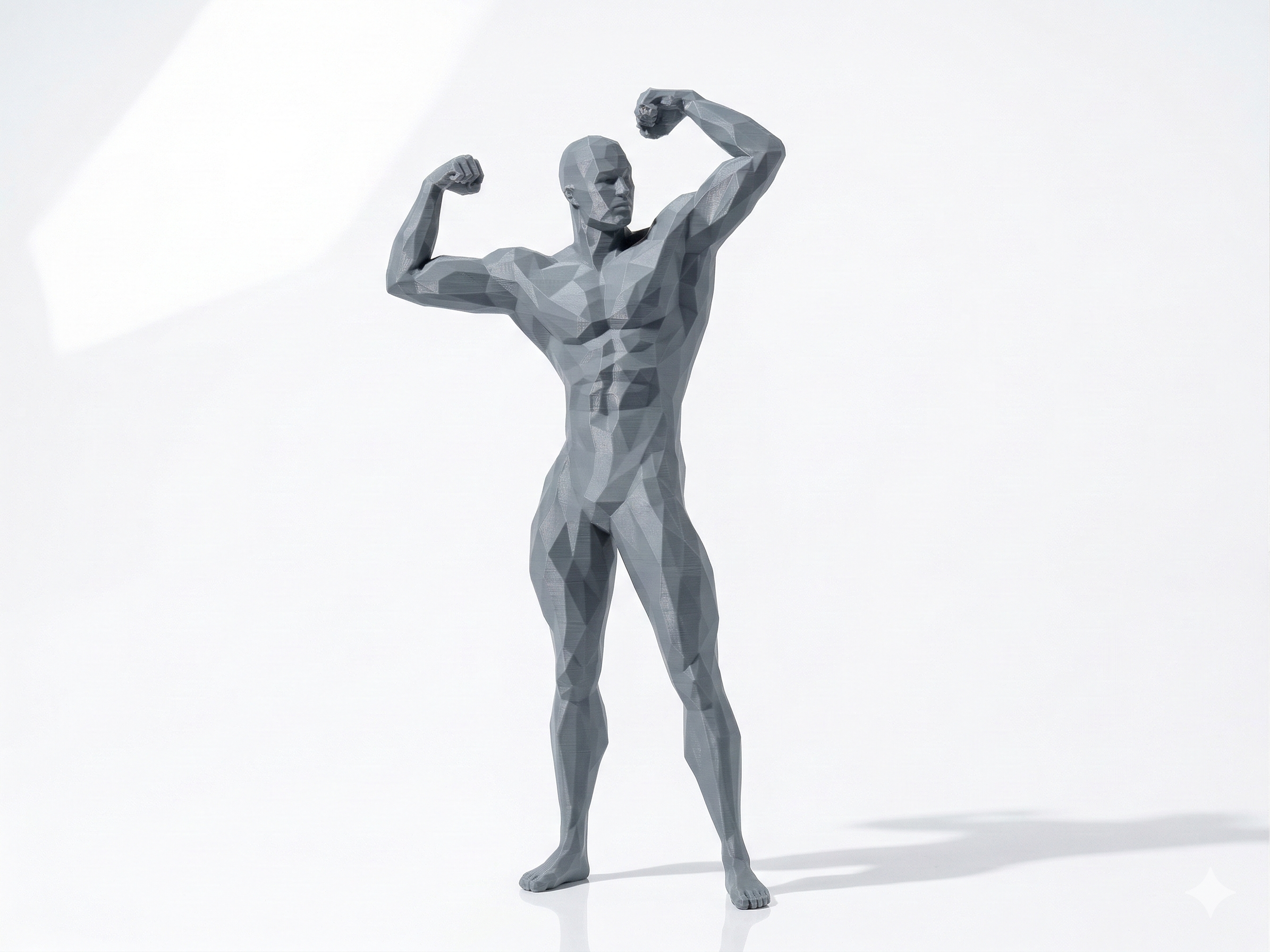 Front Double Biceps — FitFigures™ Muscle Man Series | 3D Printed Polygon Figure | WowLayer