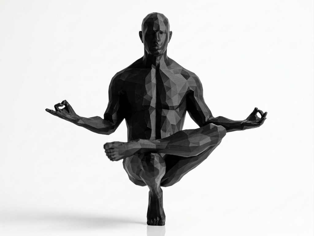 Lotus Pose — FitFigures™ Yoga Man Series | 3D Printed Polygon Figure | WowLayer