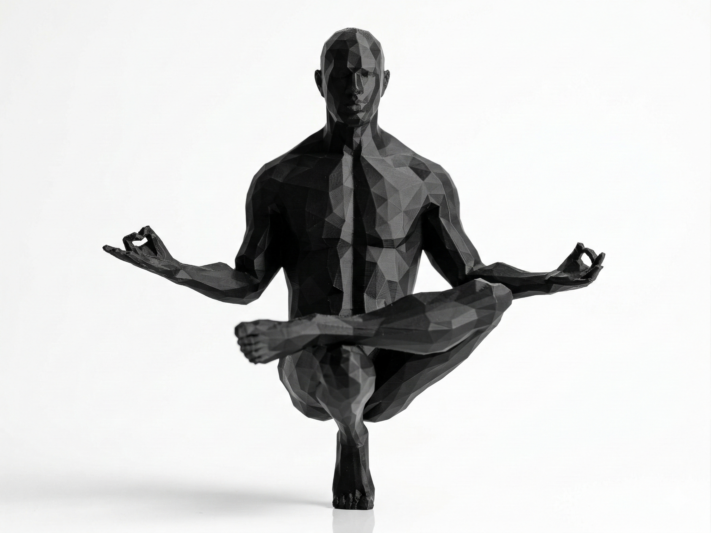 Lotus Pose — FitFigures™ Yoga Man Series | 3D Printed Polygon Figure | WowLayer