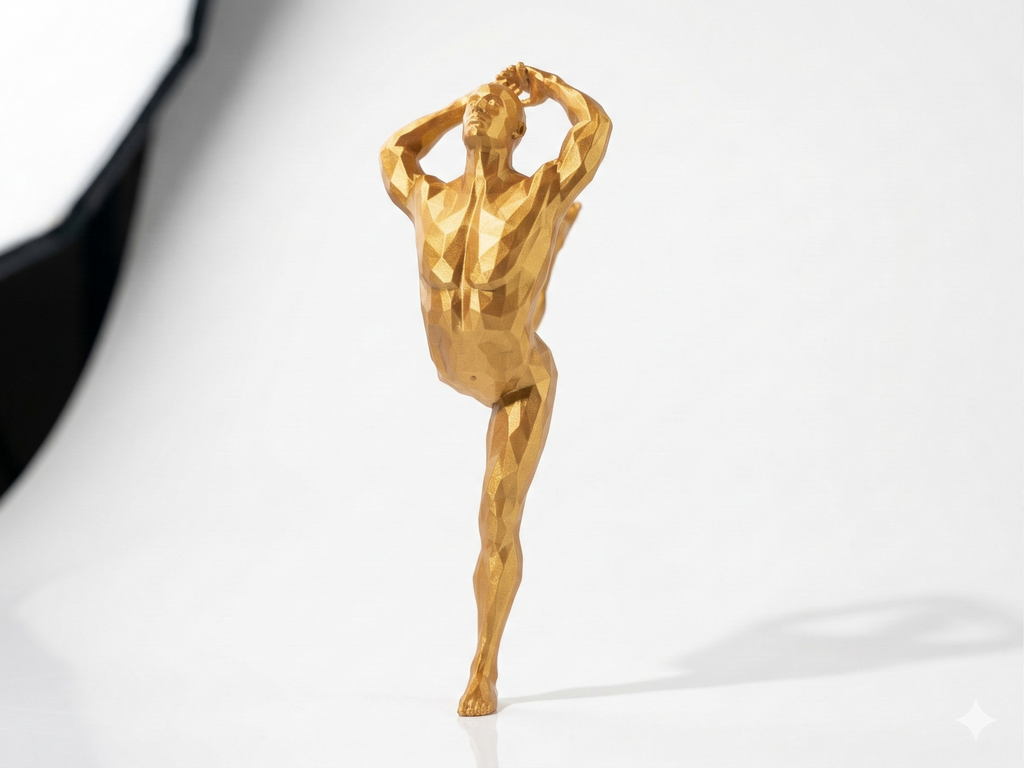 Bridge Pose — FitFigures™ Yoga Man Series | 3D Printed Polygon Figure | WowLayer
