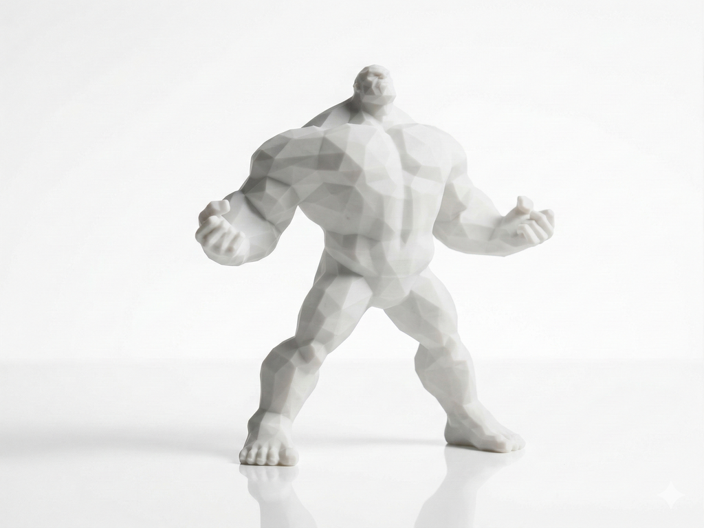 Hulk flexing pose — FitFigures™ Muscle Man Series | 3D Printed Polygon Figure | WowLayer