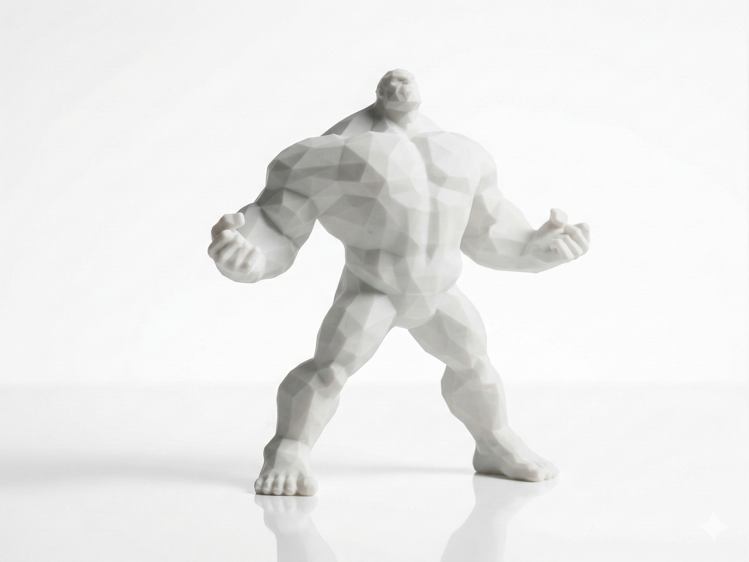 Hulk flexing pose — FitFigures™ Muscle Man Series | 3D Printed Polygon Figure | WowLayer