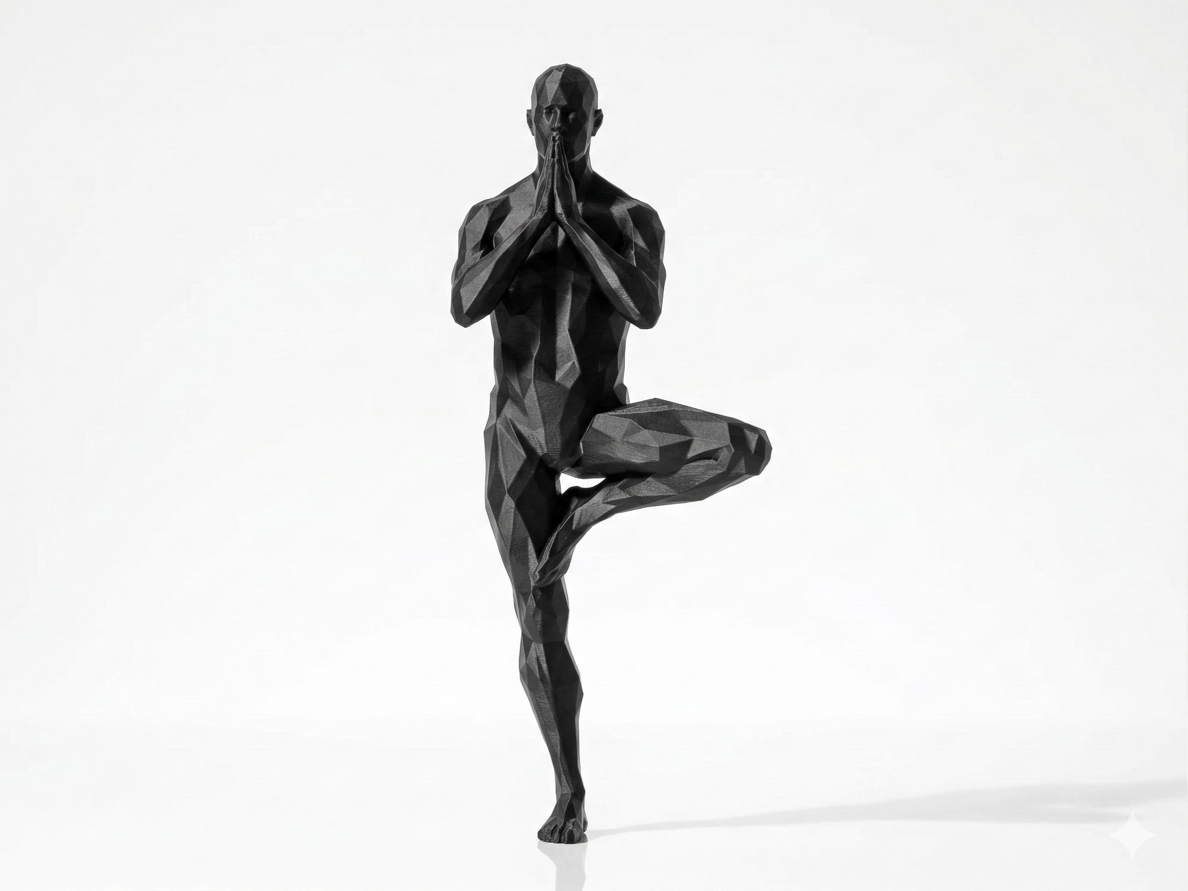 Tree Pose — FitFigures™ Yoga Man Series | 3D Printed Polygon Figure | WowLayer