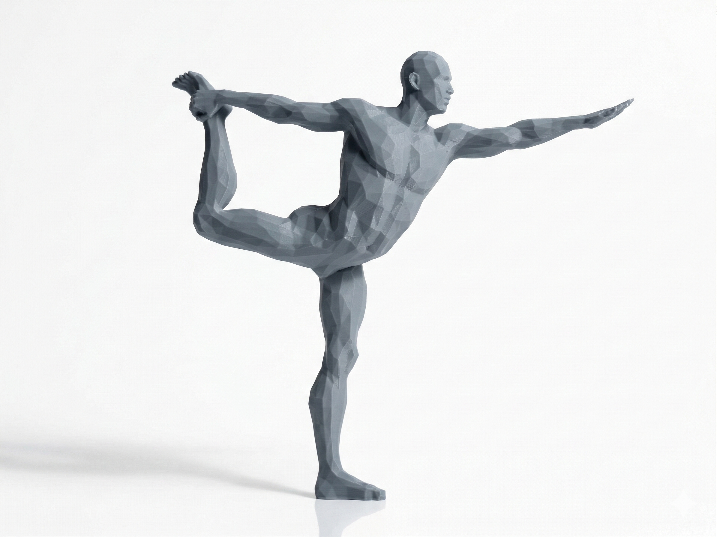 Dancer's Pose — FitFigures™ Yoga Man Series | 3D Printed Polygon Figure | WowLayer