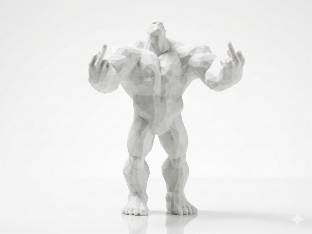 Victory Pose — FitFigures™ Muscle Man Series| 3D Printed Polygon Figure | WowLayer
