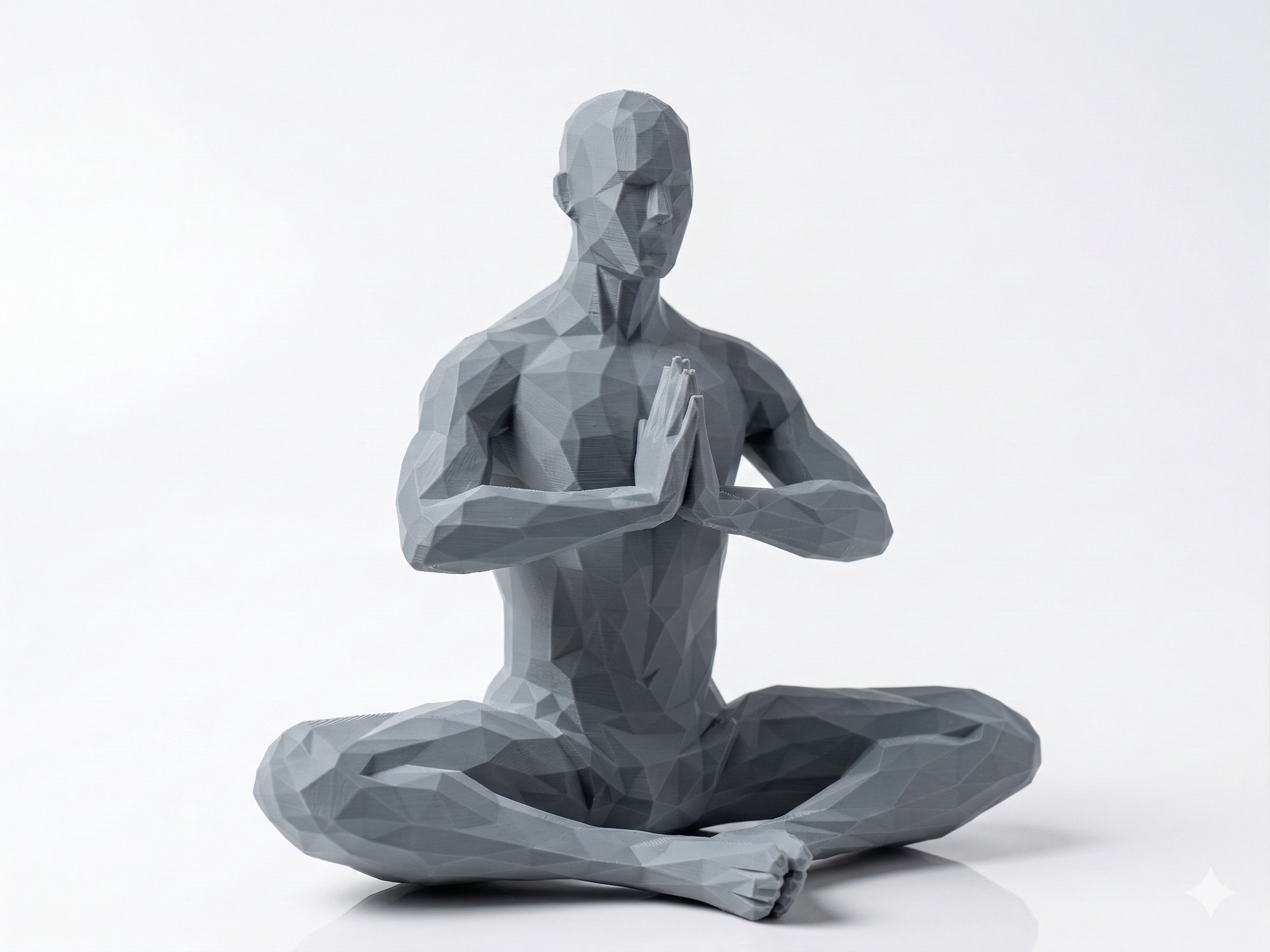 Prayer Hands Meditation — FitFigures™ Meditating Man Series | 3D Printed Polygon Figure | WowLayer