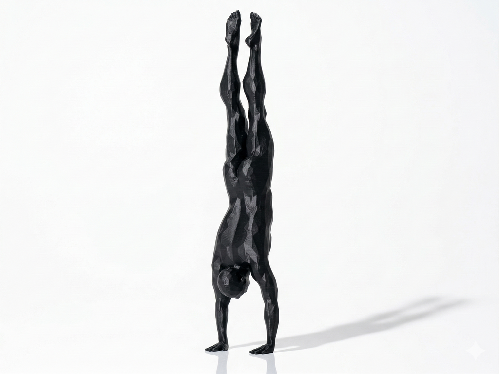 Headstand — FitFigures™ Yoga Man Series | 3D Printed Polygon Figure | WowLayer
