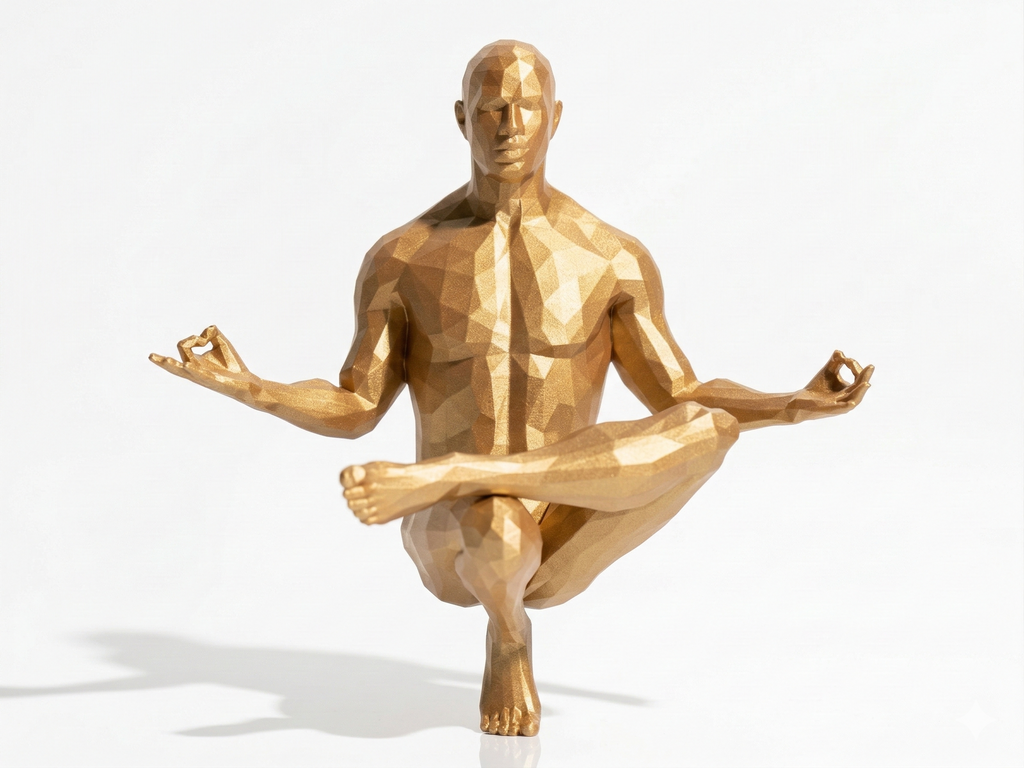 Lotus Pose — FitFigures™ Yoga Man Series | 3D Printed Polygon Figure | WowLayer