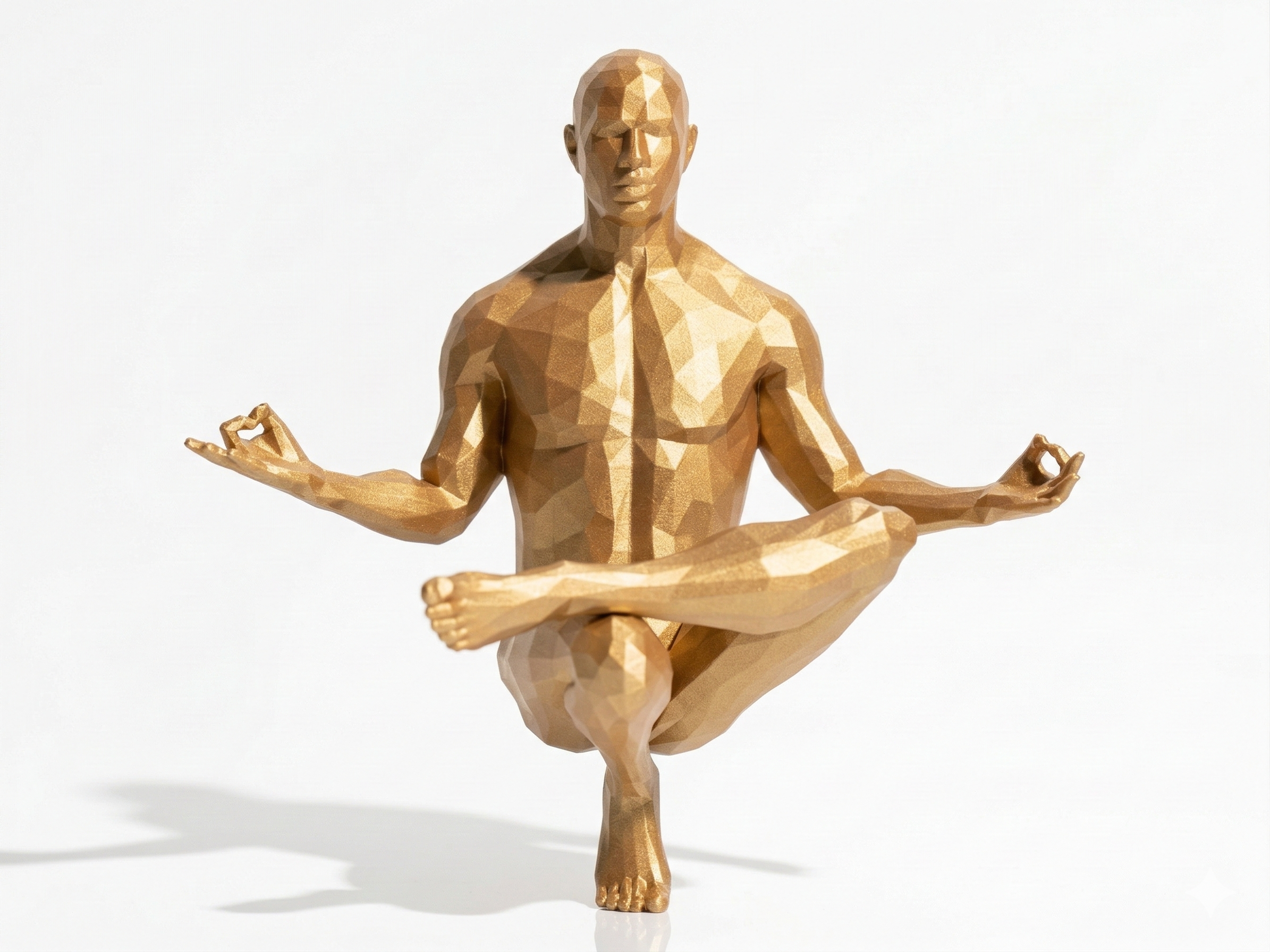 Lotus Pose — FitFigures™ Yoga Man Series | 3D Printed Polygon Figure | WowLayer