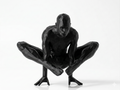 Hands Clasped, Eyes Downward — FitFigures™ Meditating Man Series | 3D Printed Polygon Figure | WowLayer