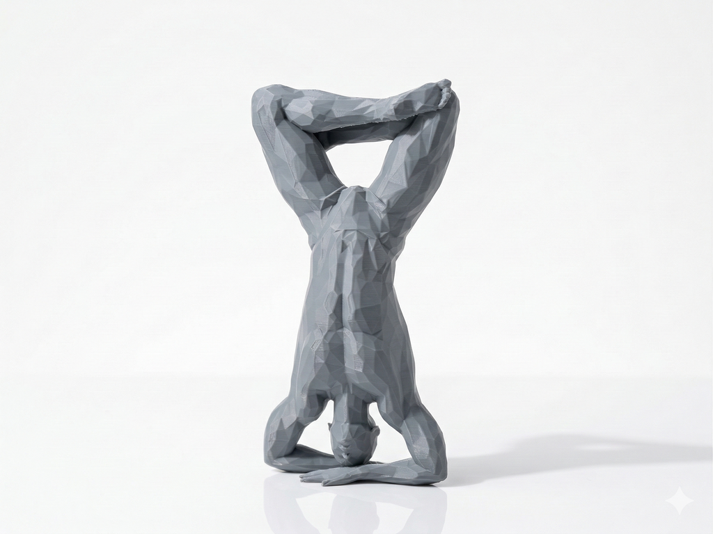 Reclining Meditation — FitFigures™ Meditating Man Series | 3D Printed Polygon Figure | WowLayer