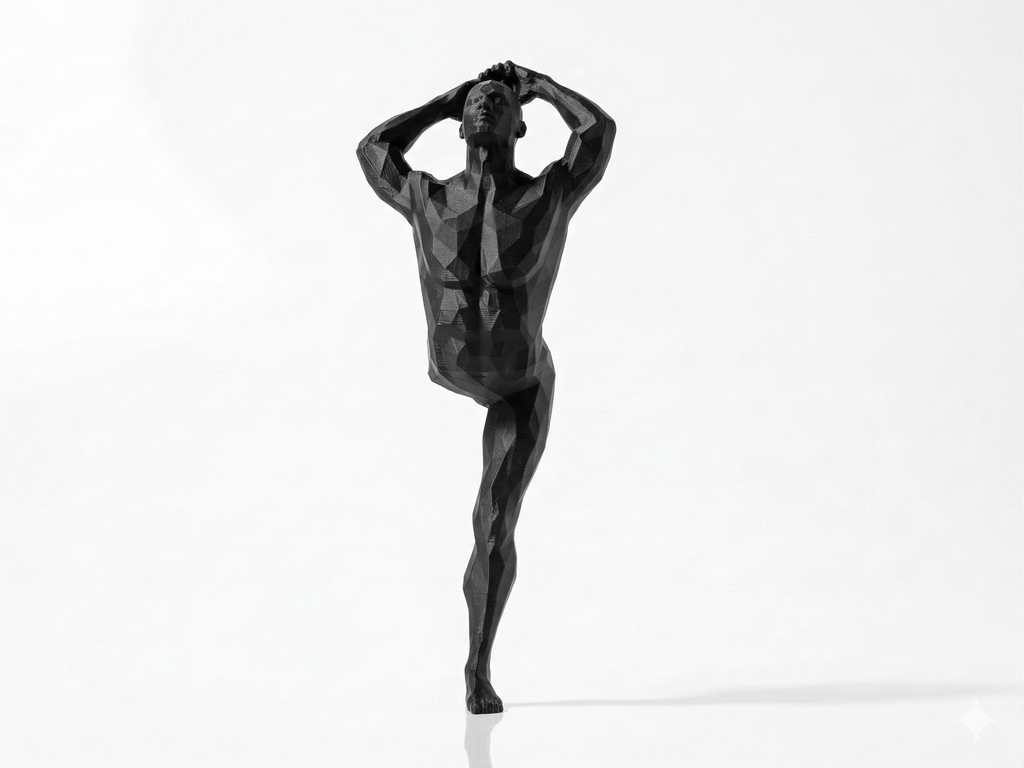 Bridge Pose — FitFigures™ Yoga Man Series | 3D Printed Polygon Figure | WowLayer