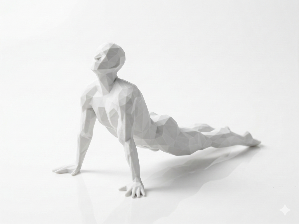 Kneeling Meditation — FitFigures™ Meditating Man Series | 3D Printed Polygon Figure | WowLayer