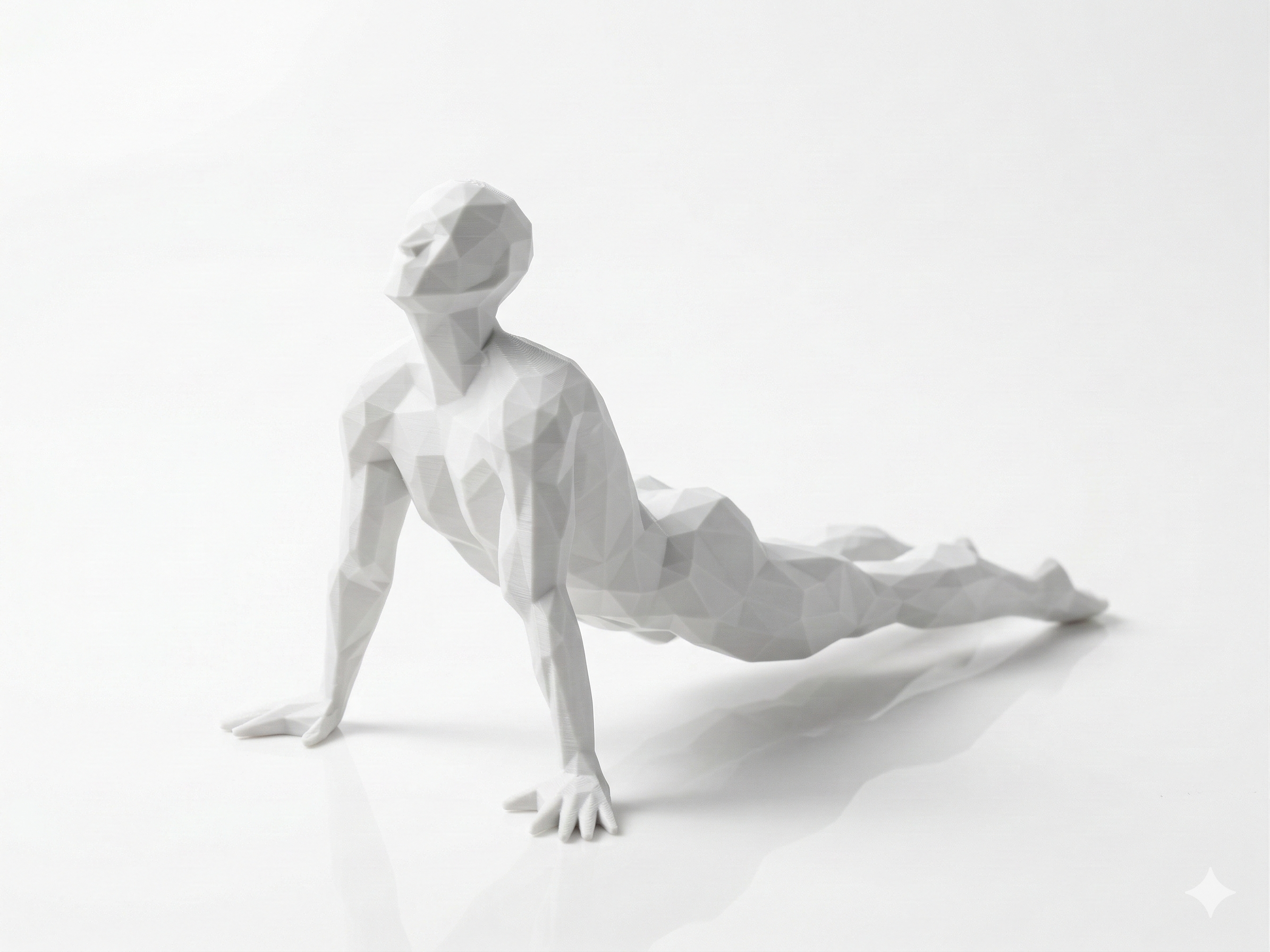 Kneeling Meditation — FitFigures™ Meditating Man Series | 3D Printed Polygon Figure | WowLayer