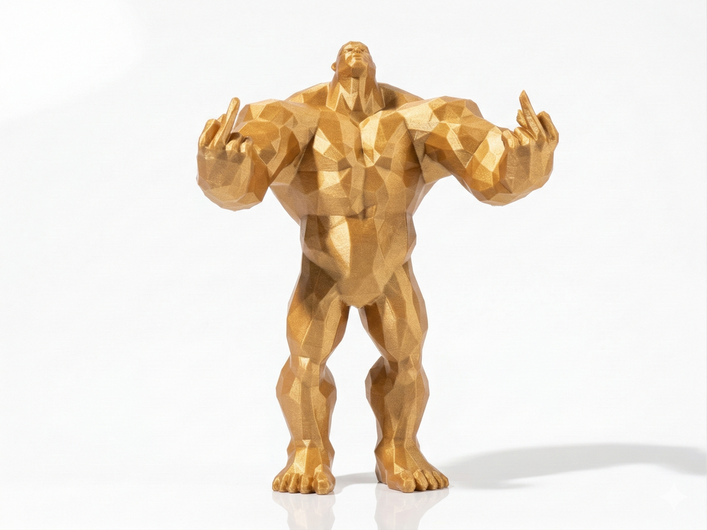 Victory Pose — FitFigures™ Muscle Man Series| 3D Printed Polygon Figure | WowLayer