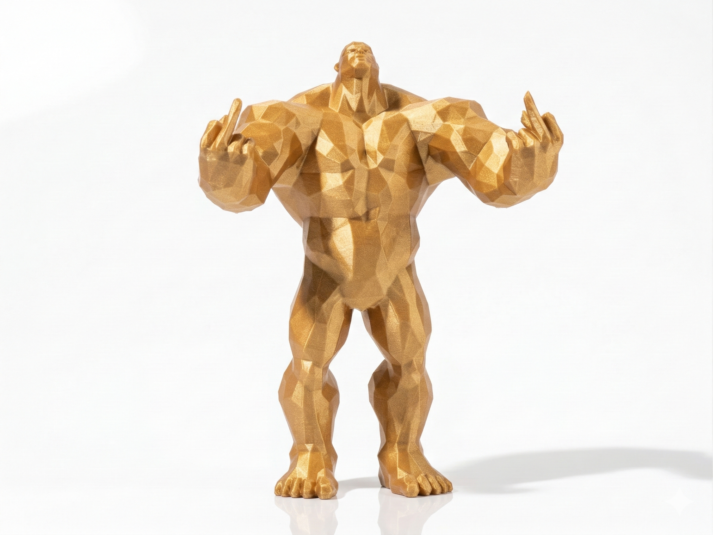Victory Pose — FitFigures™ Muscle Man Series| 3D Printed Polygon Figure | WowLayer
