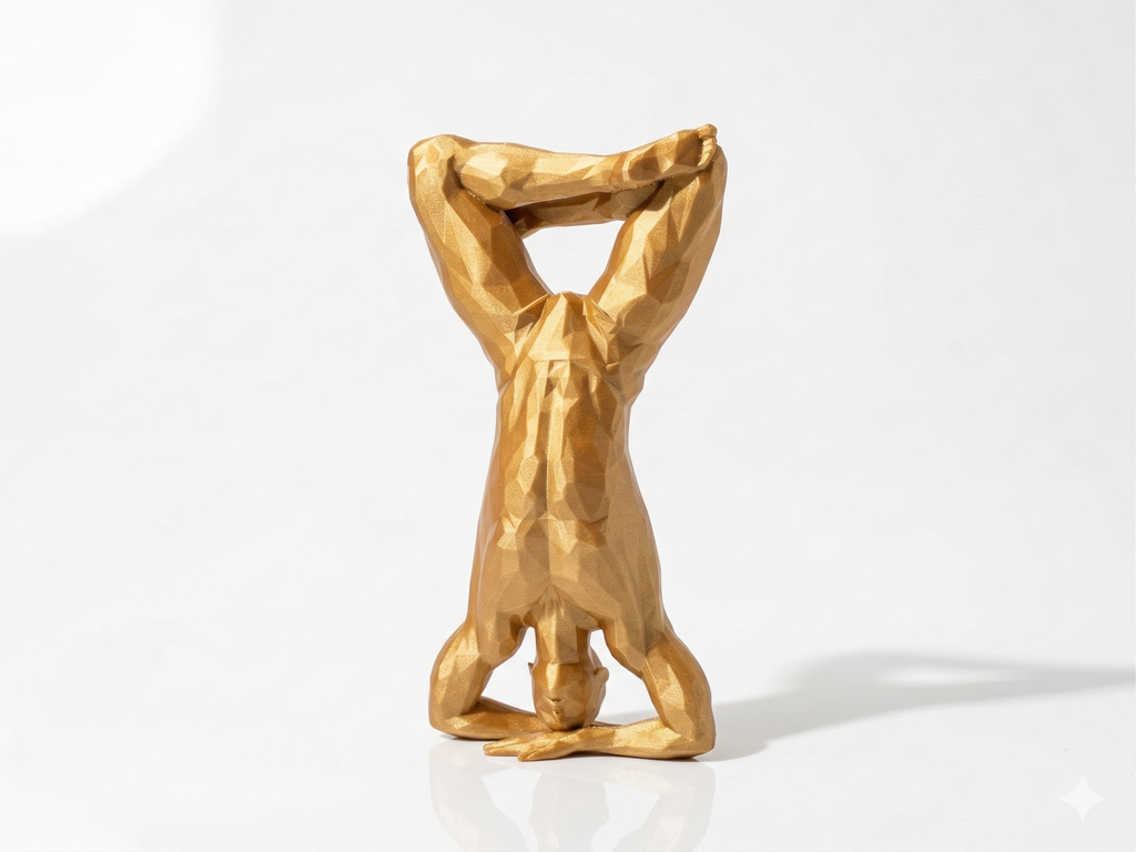 Reclining Meditation — FitFigures™ Meditating Man Series | 3D Printed Polygon Figure | WowLayer