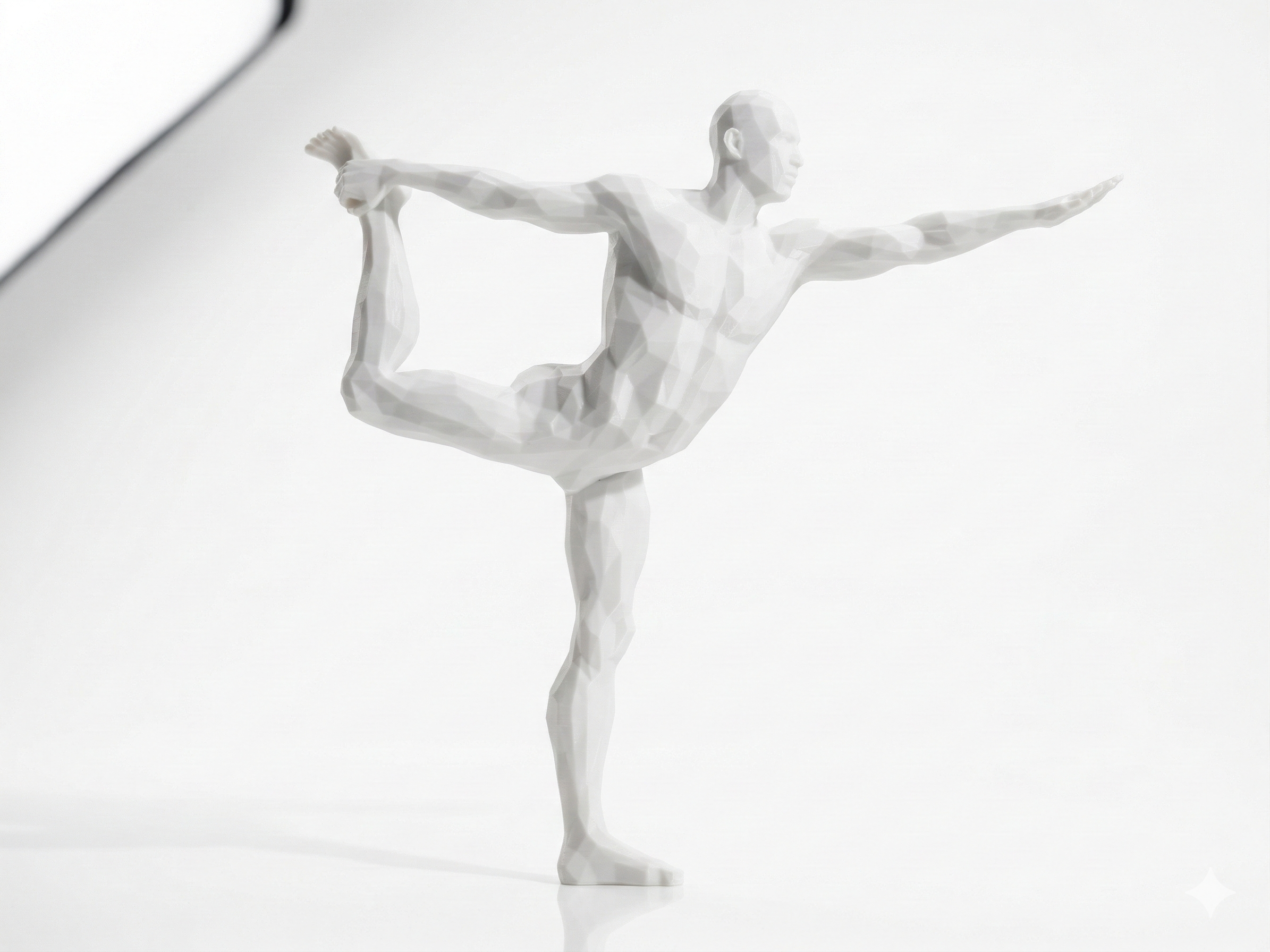 Dancer's Pose — FitFigures™ Yoga Man Series | 3D Printed Polygon Figure | WowLayer