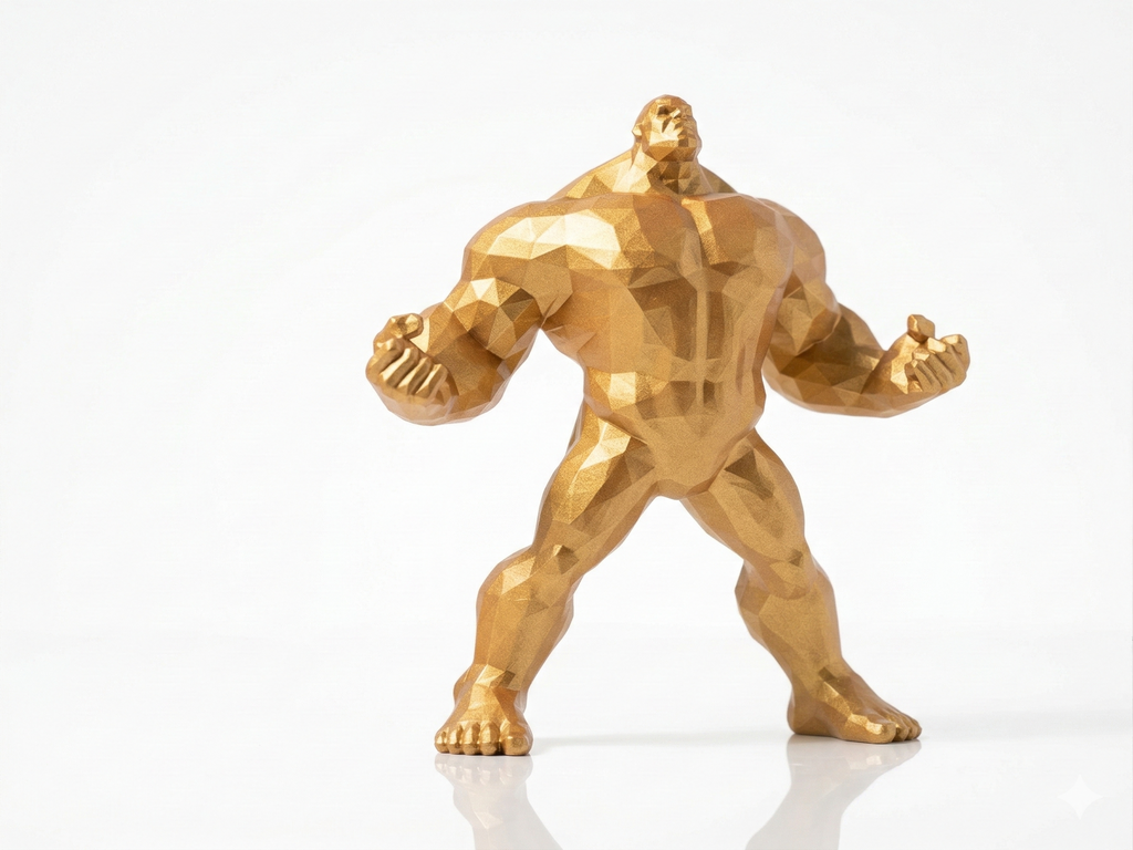 Hulk flexing pose — FitFigures™ Muscle Man Series | 3D Printed Polygon Figure | WowLayer
