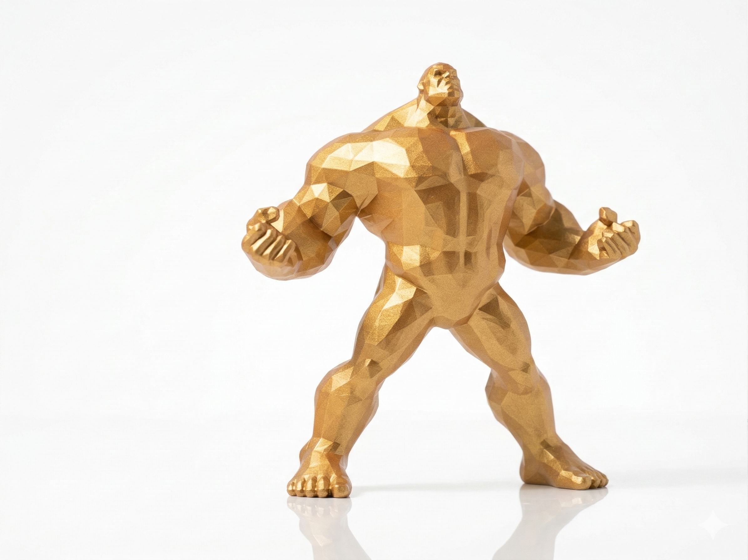 Hulk flexing pose — FitFigures™ Muscle Man Series | 3D Printed Polygon Figure | WowLayer