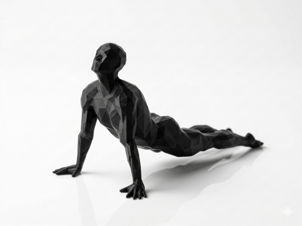 Kneeling Meditation — FitFigures™ Meditating Man Series | 3D Printed Polygon Figure | WowLayer