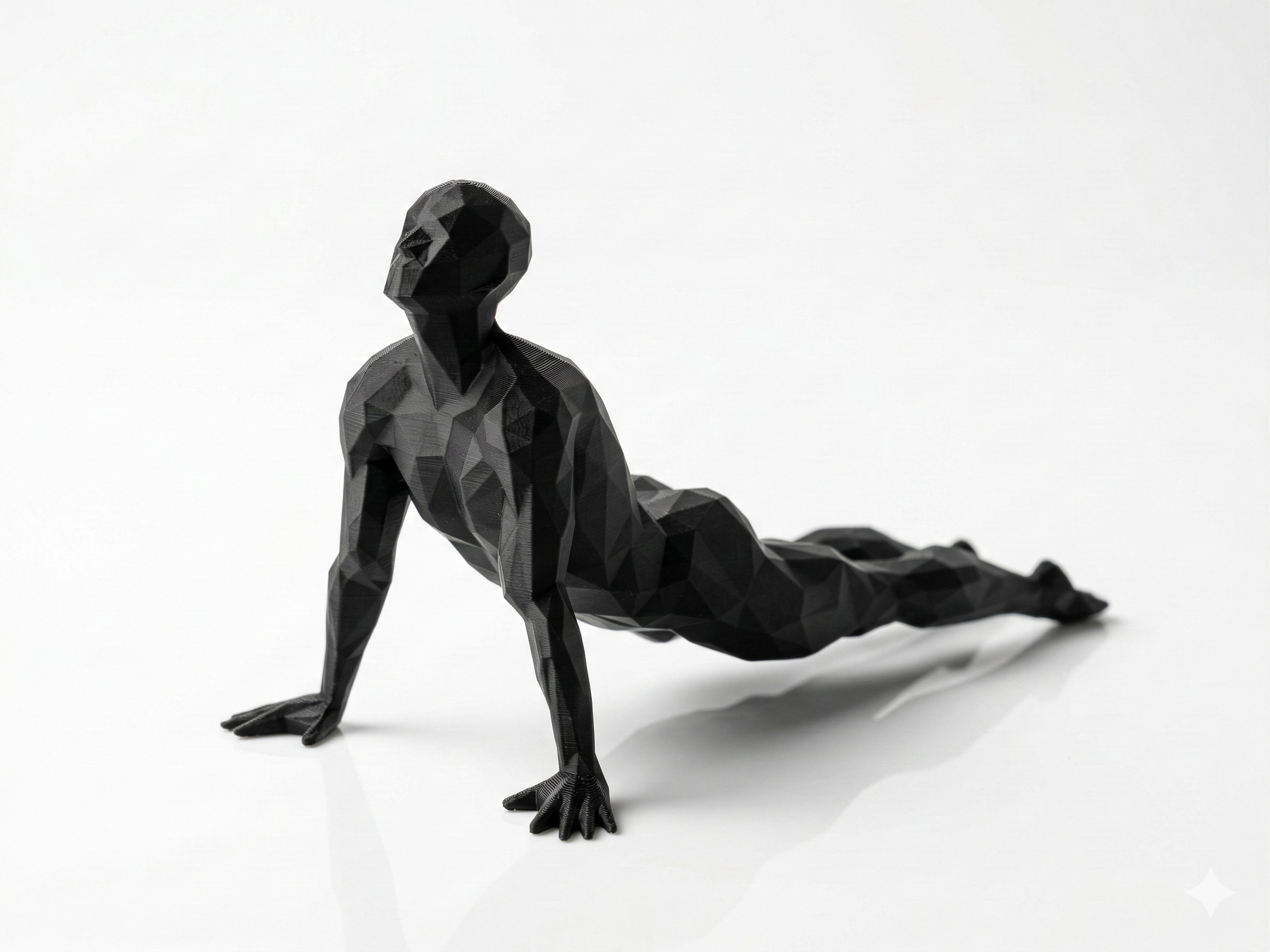 Kneeling Meditation — FitFigures™ Meditating Man Series | 3D Printed Polygon Figure | WowLayer