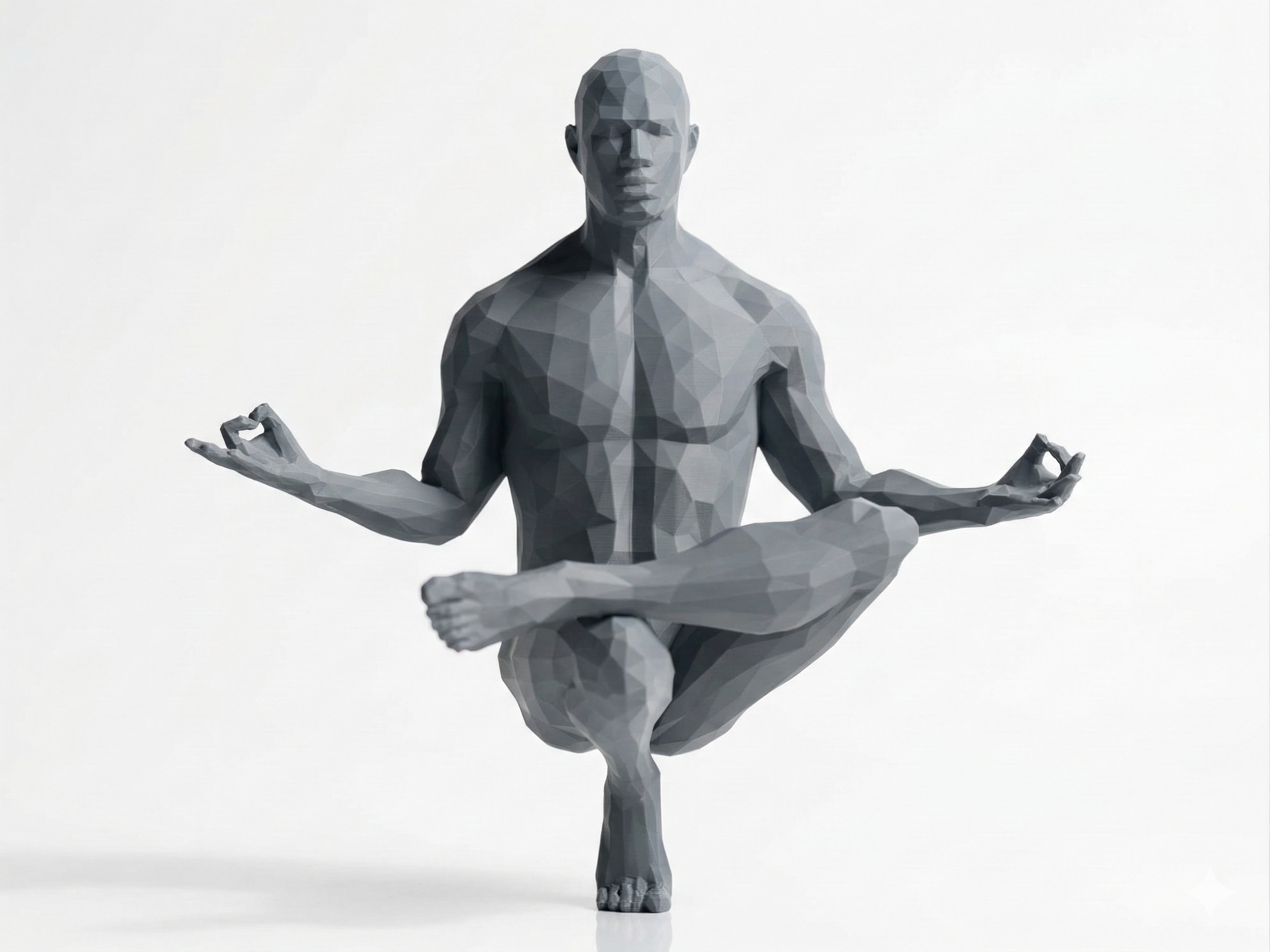 Lotus Pose — FitFigures™ Yoga Man Series | 3D Printed Polygon Figure | WowLayer