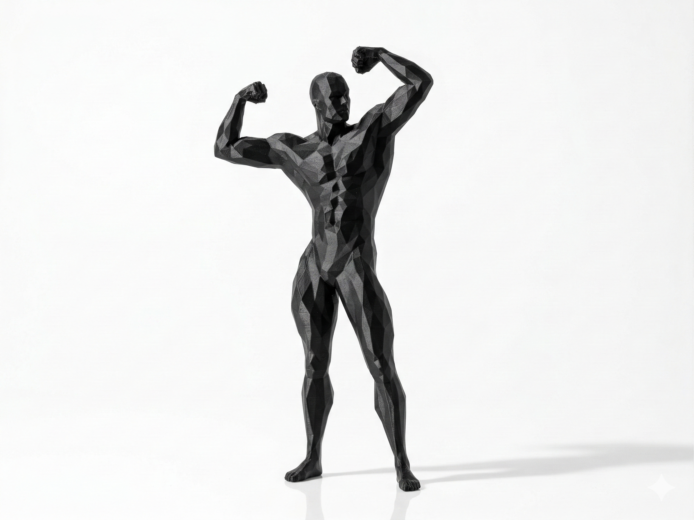 Front Double Biceps — FitFigures™ Muscle Man Series | 3D Printed Polygon Figure | WowLayer