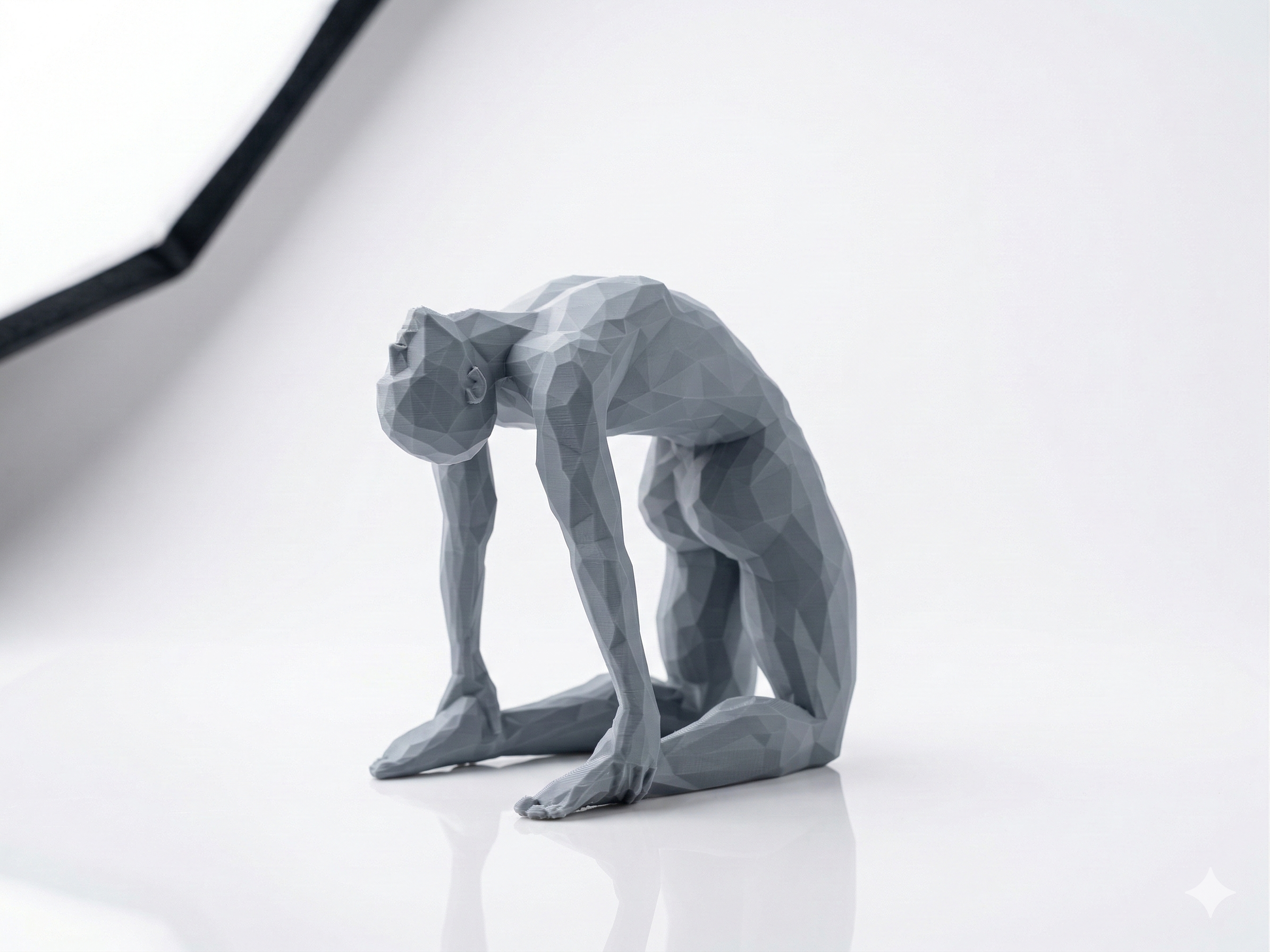 Half Moon Pose — FitFigures™ Yoga Man Series | 3D Printed Polygon Figure | WowLayer