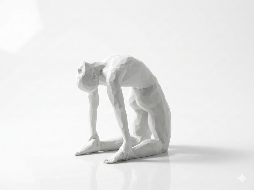 Half Moon Pose — FitFigures™ Yoga Man Series | 3D Printed Polygon Figure | WowLayer